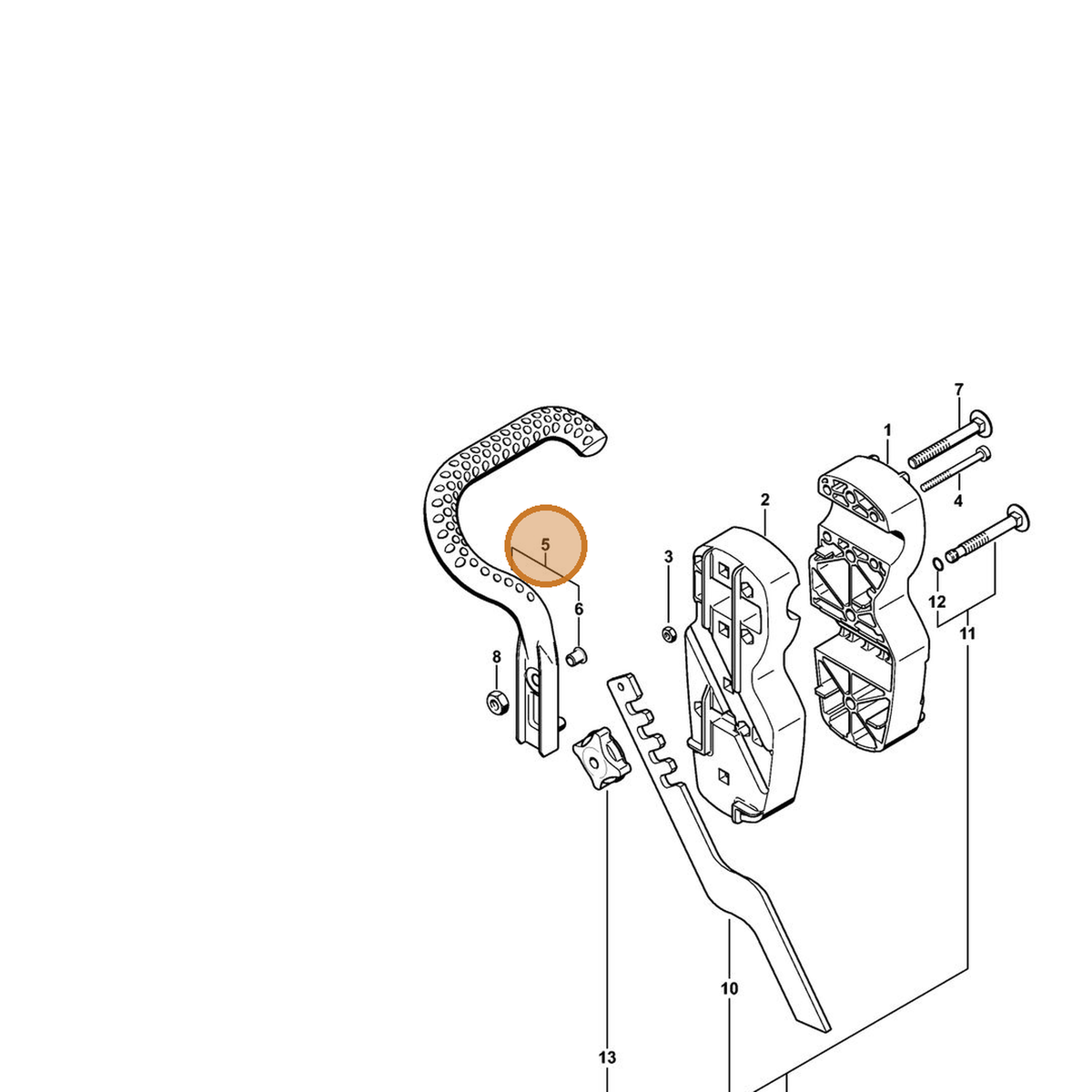 STIHL part 4601-790-1901 — IPL diagram snippet (6x zoom, amber highlight)