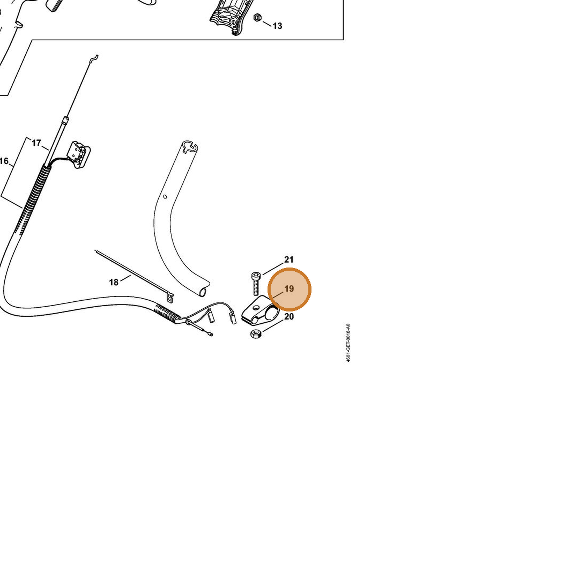 STIHL part 4601-791-5400 — IPL diagram snippet (6x zoom, amber highlight)