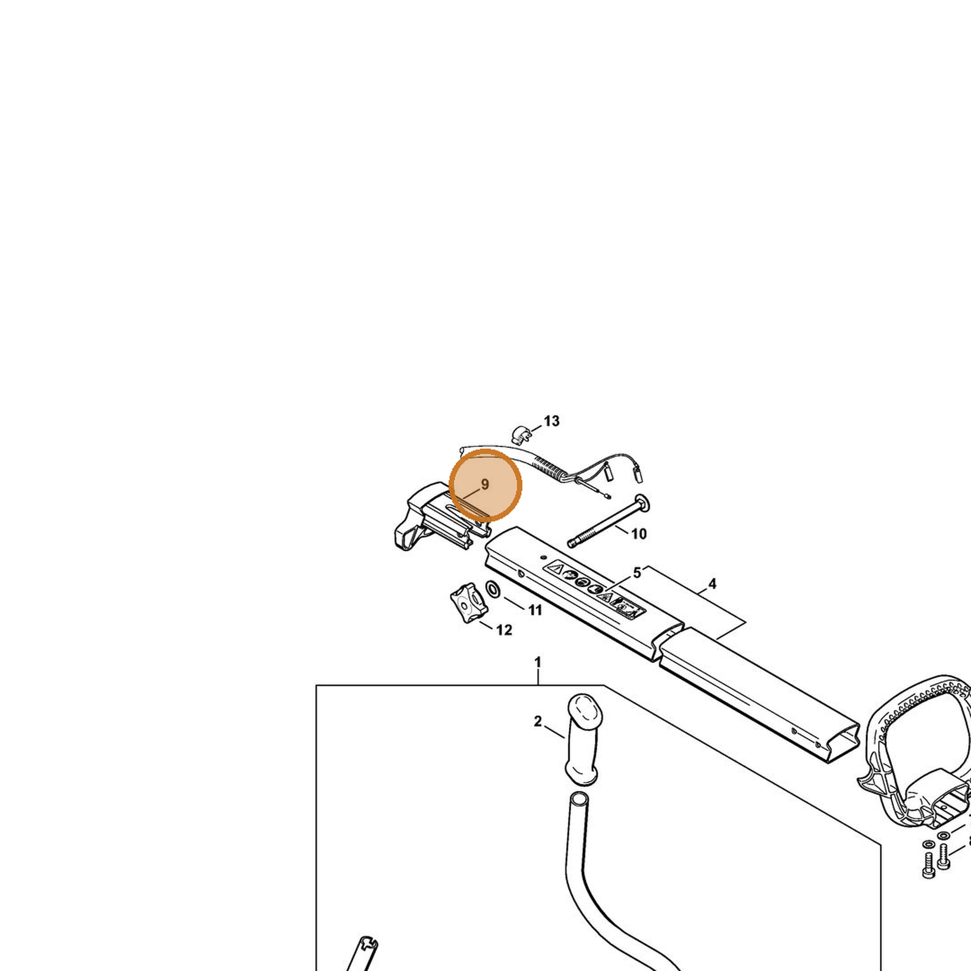 STIHL part 4601-791-7600 — IPL diagram snippet (6x zoom, amber highlight)
