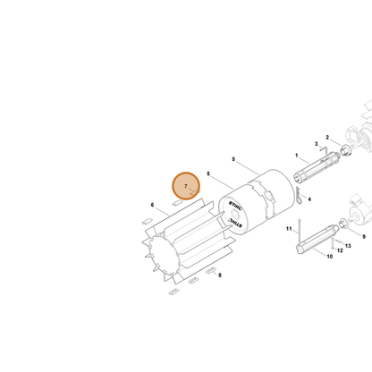 STIHL part 4602-732-0900 — IPL diagram snippet (6x zoom, amber highlight)