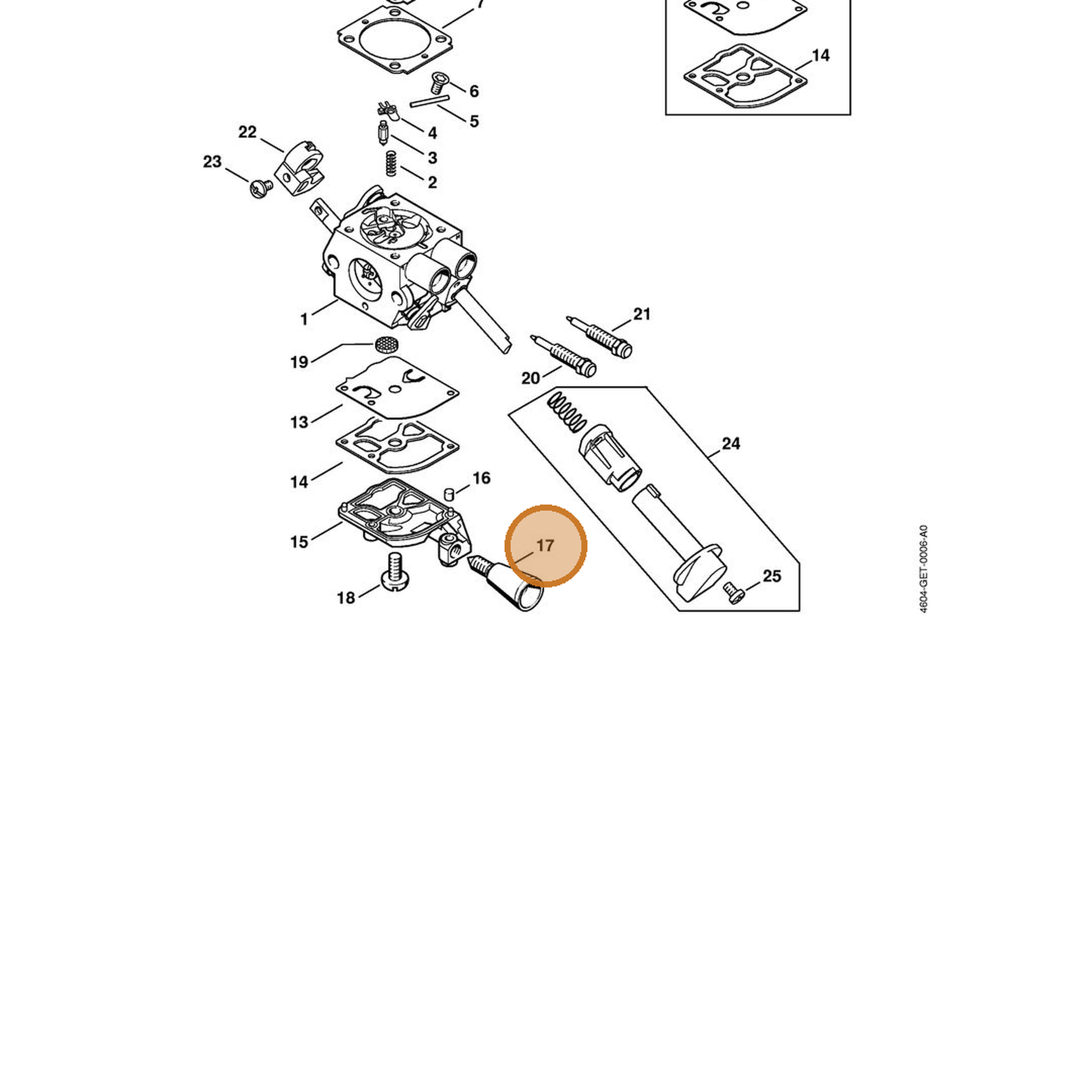 STIHL part 4604-122-6200 — IPL diagram snippet (6x zoom, amber highlight)