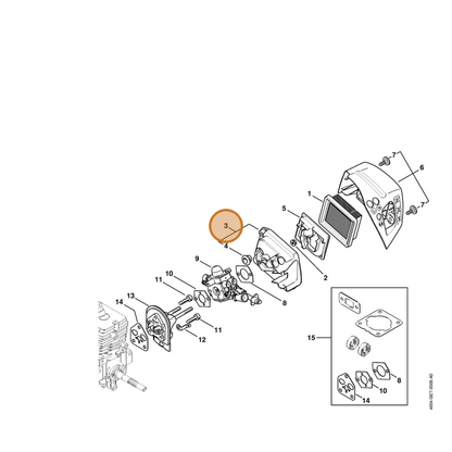 STIHL part 4604-140-2801 — IPL diagram snippet (6x zoom, amber highlight)