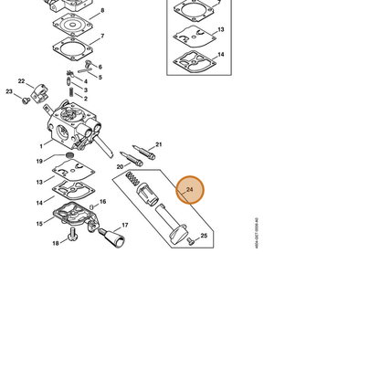 STIHL part 4604-180-9501 — IPL diagram snippet (6x zoom, amber highlight)