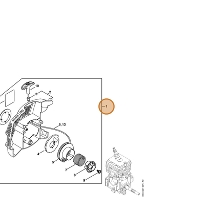STIHL part 4604-190-4005 — IPL diagram snippet (6x zoom, amber highlight)