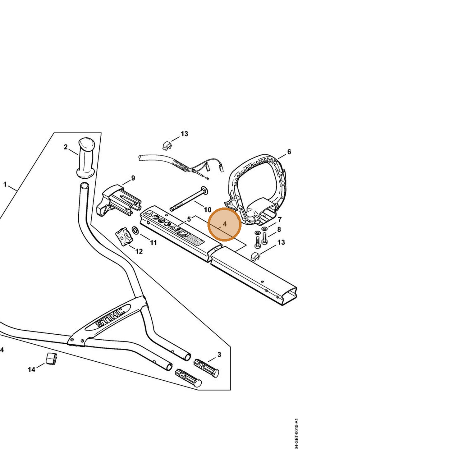 STIHL part 4604-760-8603 — IPL diagram snippet (6x zoom, amber highlight)