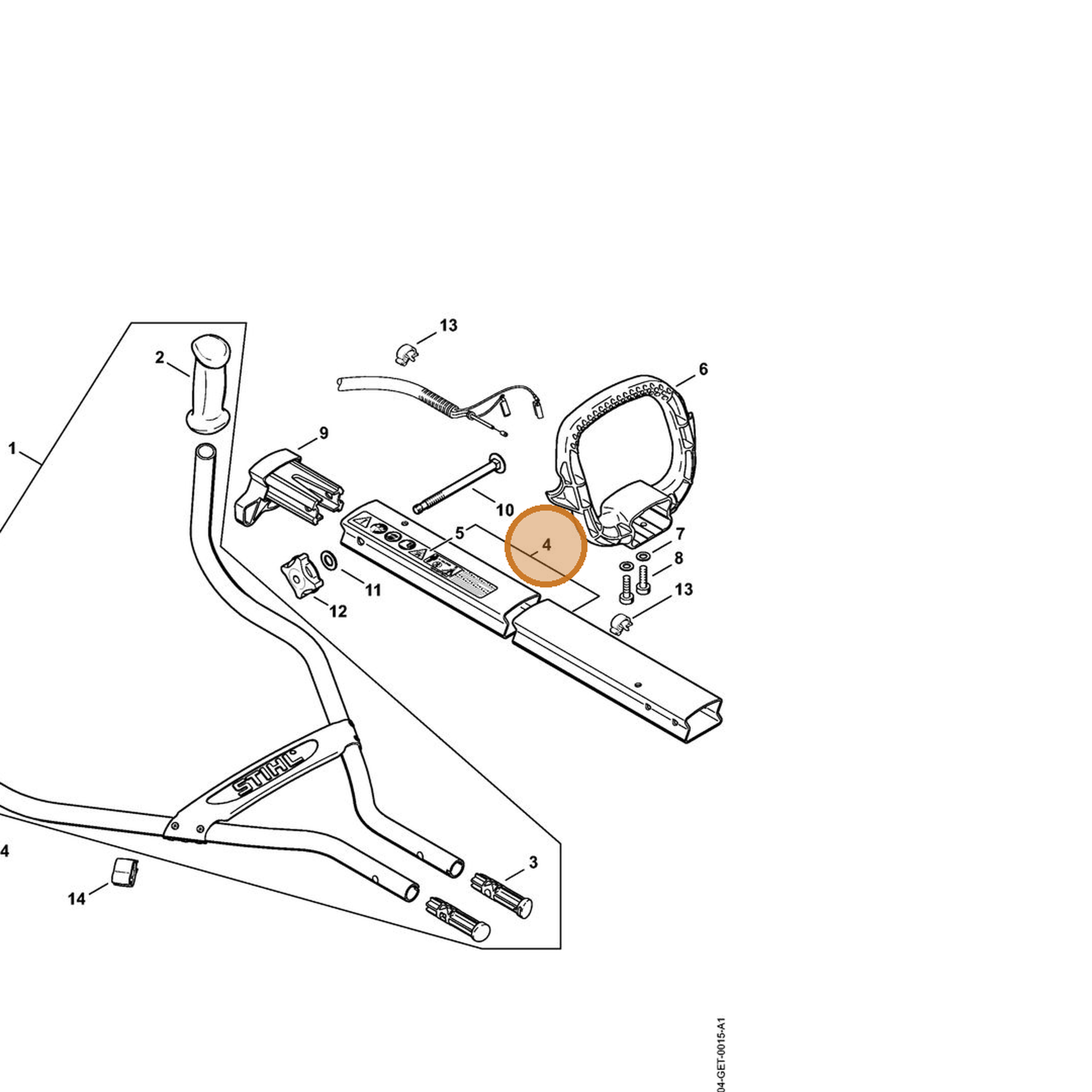 STIHL part 4604-760-8603 — IPL diagram snippet (6x zoom, amber highlight)