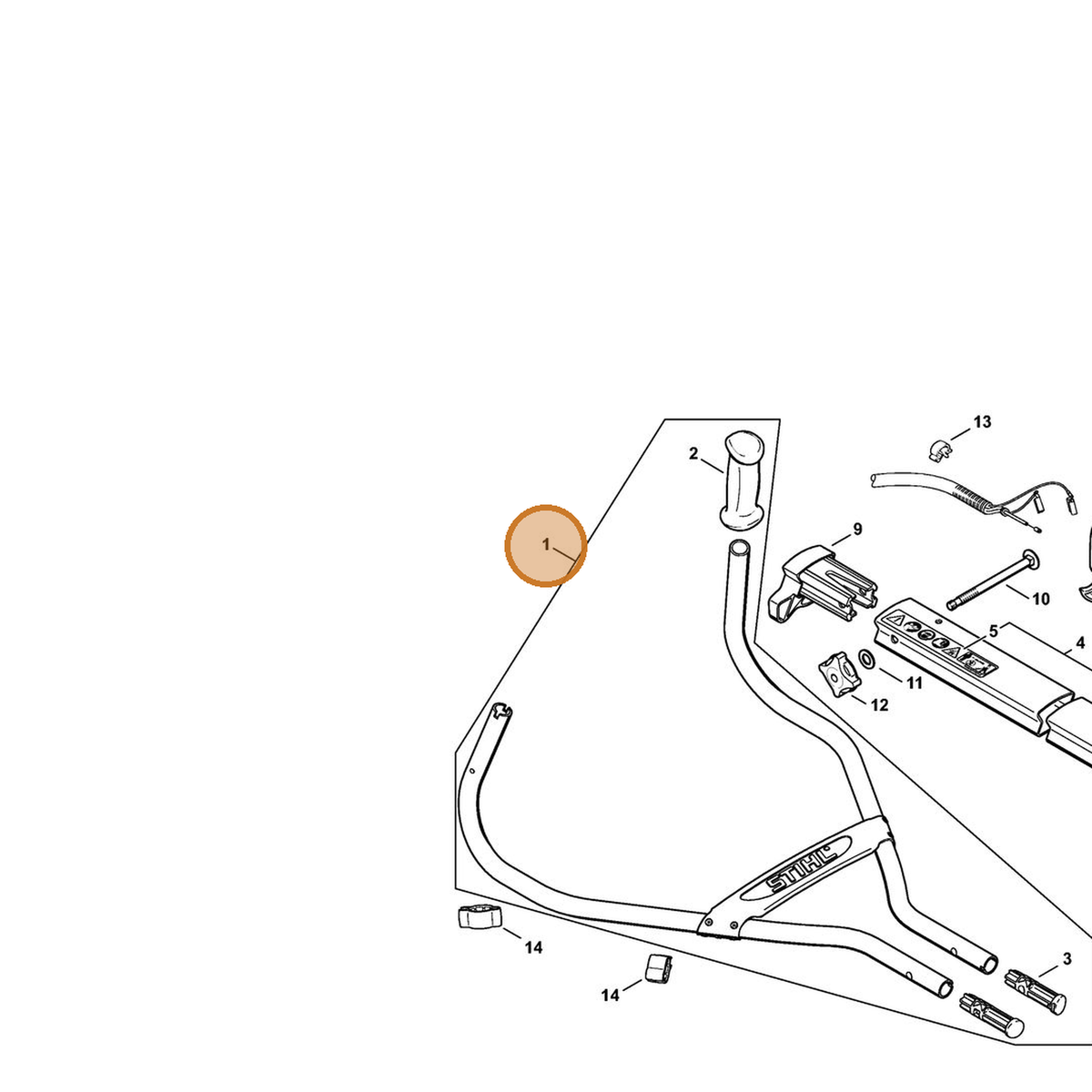STIHL part 4604-790-1700 — IPL diagram snippet (6x zoom, amber highlight)