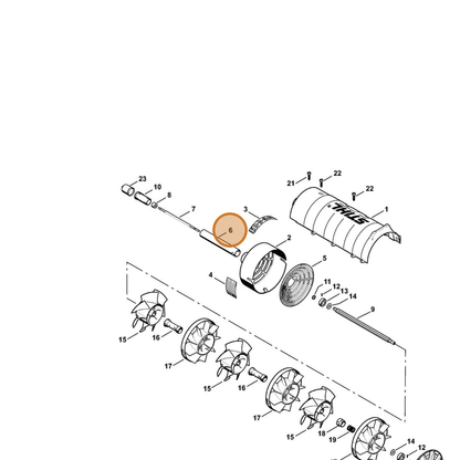 STIHL part 4606-711-0201 — IPL diagram snippet (6x zoom, amber highlight)