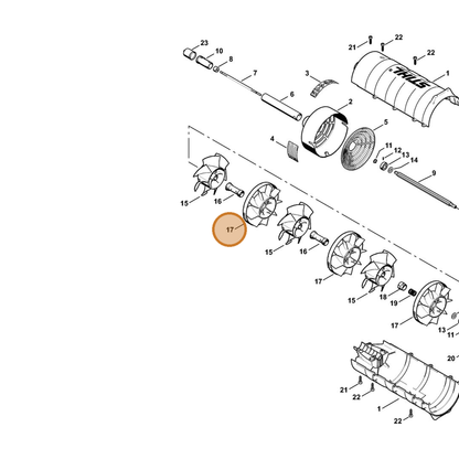 STIHL part 4606-761-0200 — IPL diagram snippet (6x zoom, amber highlight)
