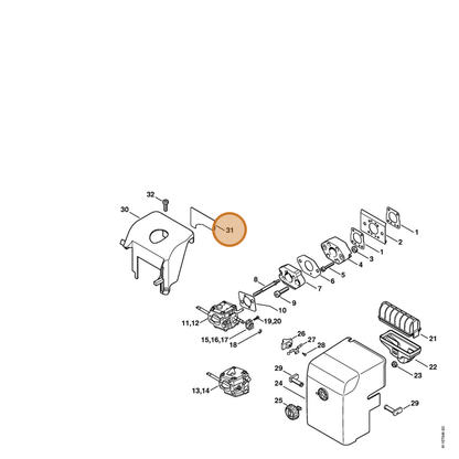 STIHL part 4702-084-8300 — IPL diagram snippet (6x zoom, amber highlight)