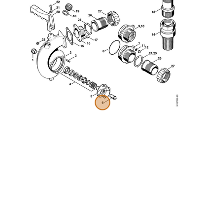STIHL part 4702-708-3105 — IPL diagram snippet (6x zoom, amber highlight)