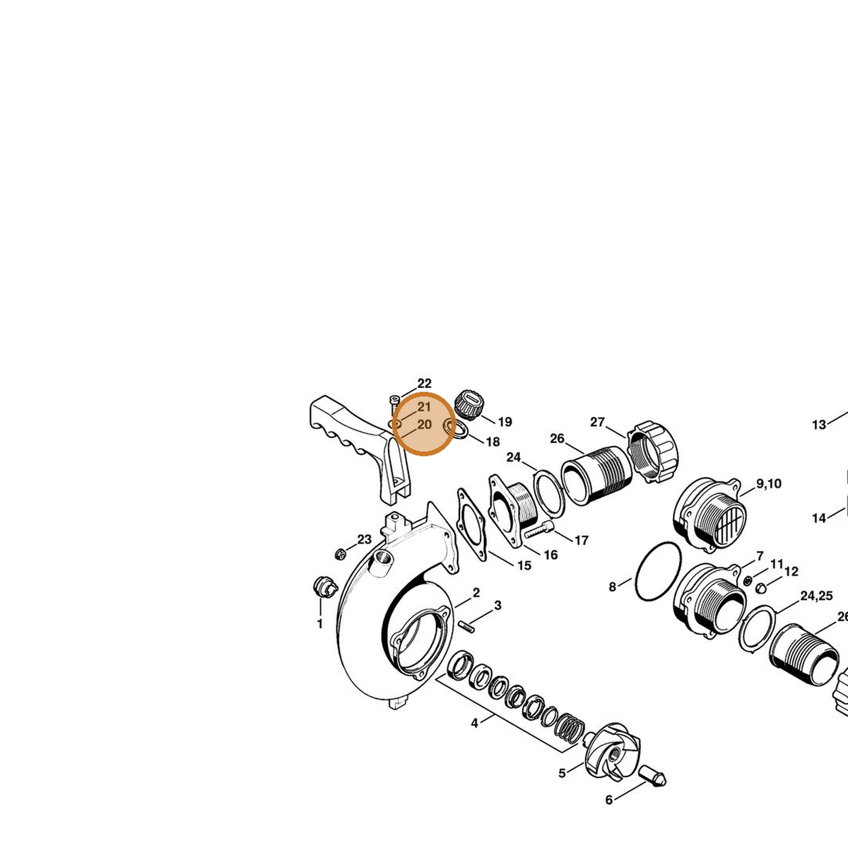 STIHL part 4702-791-1702 — IPL diagram snippet (6x zoom, amber highlight)