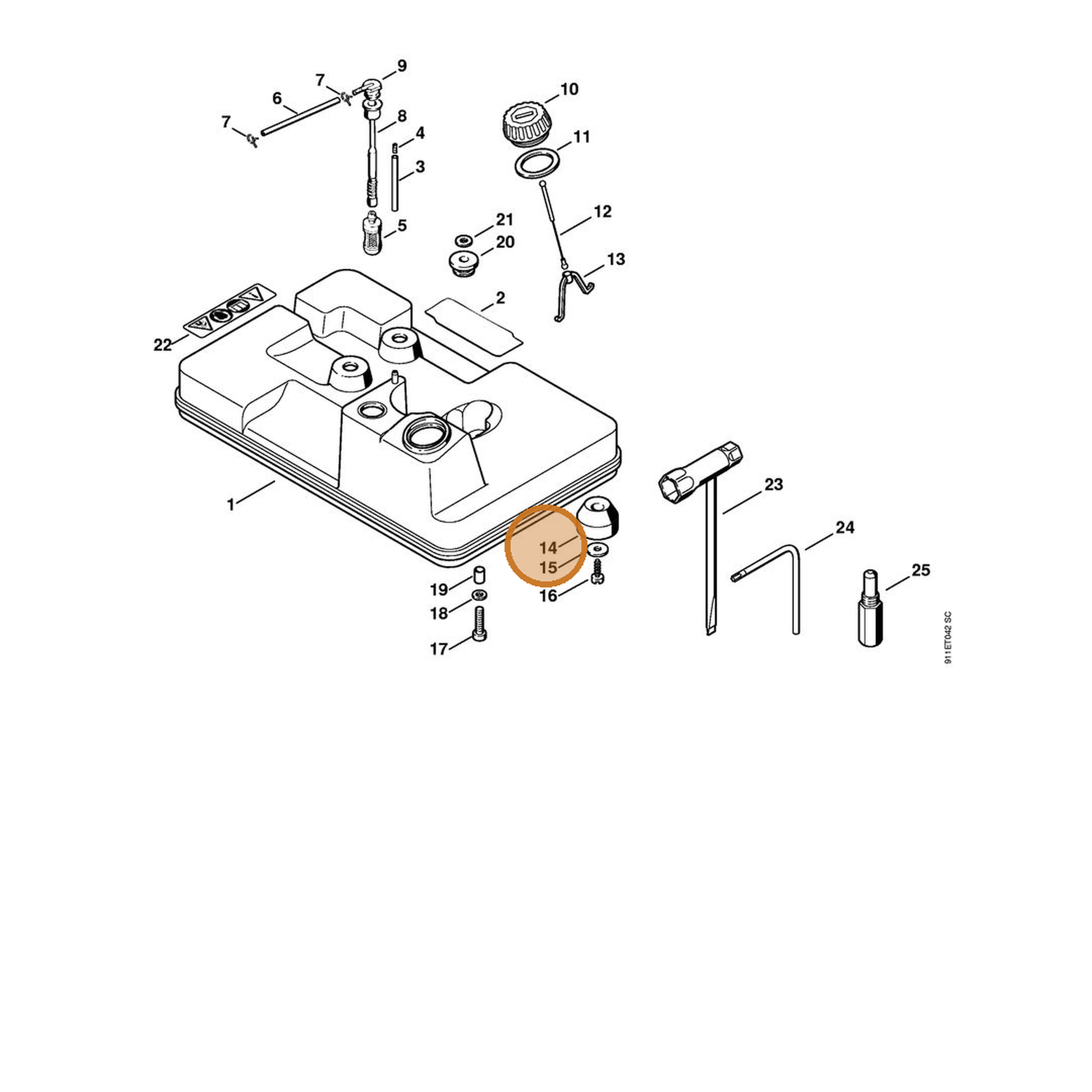 STIHL part 4702-792-9301 — IPL diagram snippet (6x zoom, amber highlight)