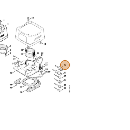 STIHL part 4709-440-2000 — IPL diagram snippet (6x zoom, amber highlight)