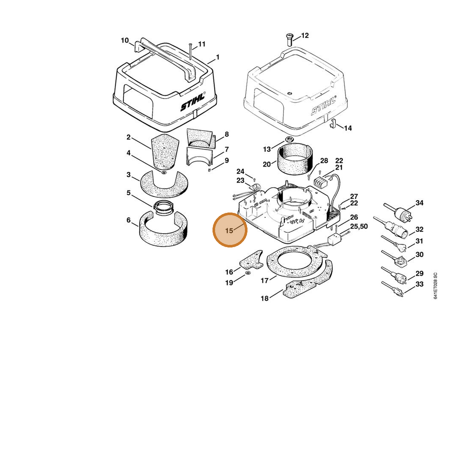 STIHL part 4709-600-0800 — IPL diagram snippet (6x zoom, amber highlight)