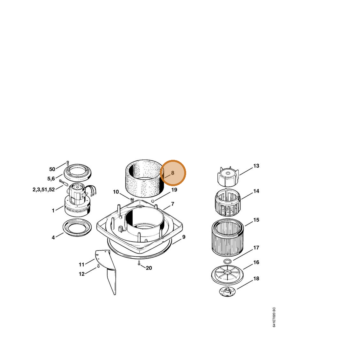 STIHL part 4709-706-3245 — IPL diagram snippet (6x zoom, amber highlight)