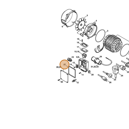 STIHL part 4719-439-0500 — IPL diagram snippet (6x zoom, amber highlight)