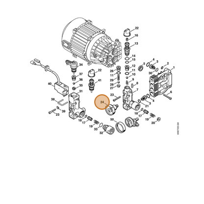 STIHL part 4719-512-0500 — IPL diagram snippet (6x zoom, amber highlight)