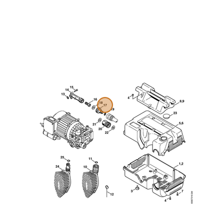 STIHL part 4719-700-7300 — IPL diagram snippet (6x zoom, amber highlight)