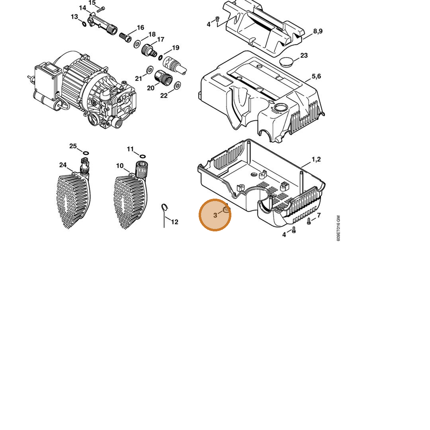 STIHL part 4719-708-2800 — IPL diagram snippet (6x zoom, amber highlight)