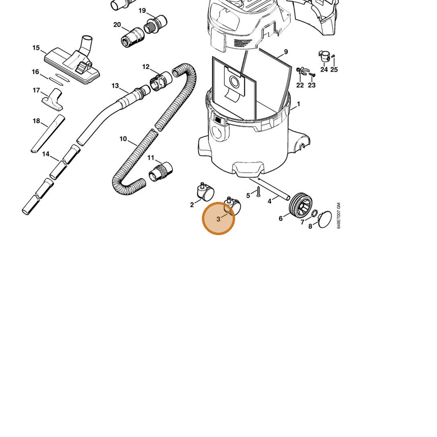 STIHL part 4742-790-5900 — IPL diagram snippet (6x zoom, amber highlight)