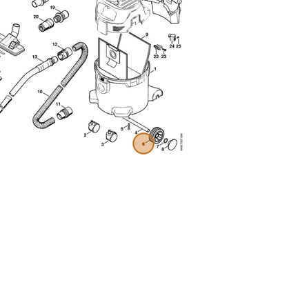STIHL part 4742-791-3600 — IPL diagram snippet (6x zoom, amber highlight)