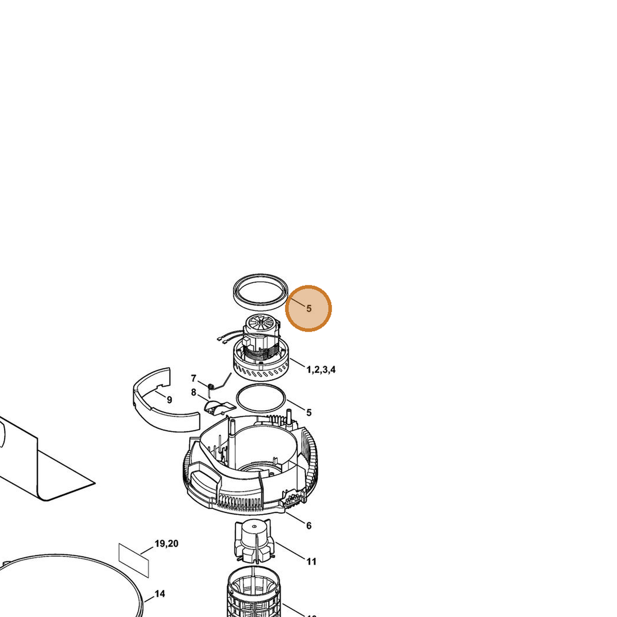 STIHL part 4758-007-1000 — IPL diagram snippet (6x zoom, amber highlight)