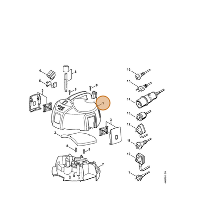 STIHL part 4758-700-2100 — IPL diagram snippet (6x zoom, amber highlight)