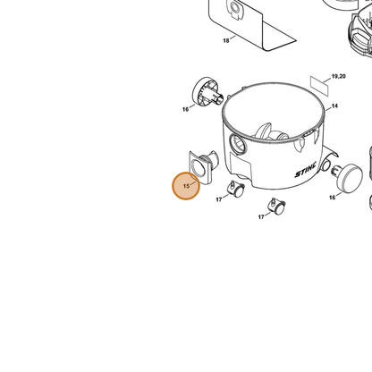 STIHL part 4758-701-0200 — IPL diagram snippet (6x zoom, amber highlight)
