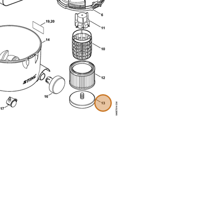 STIHL part 4758-703-0700 — IPL diagram snippet (6x zoom, amber highlight)