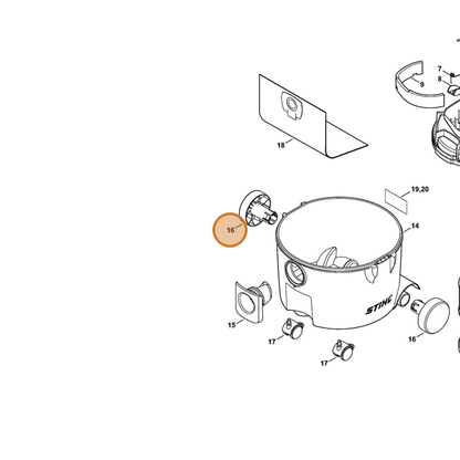 STIHL part 4758-704-0800 — IPL diagram snippet (6x zoom, amber highlight)