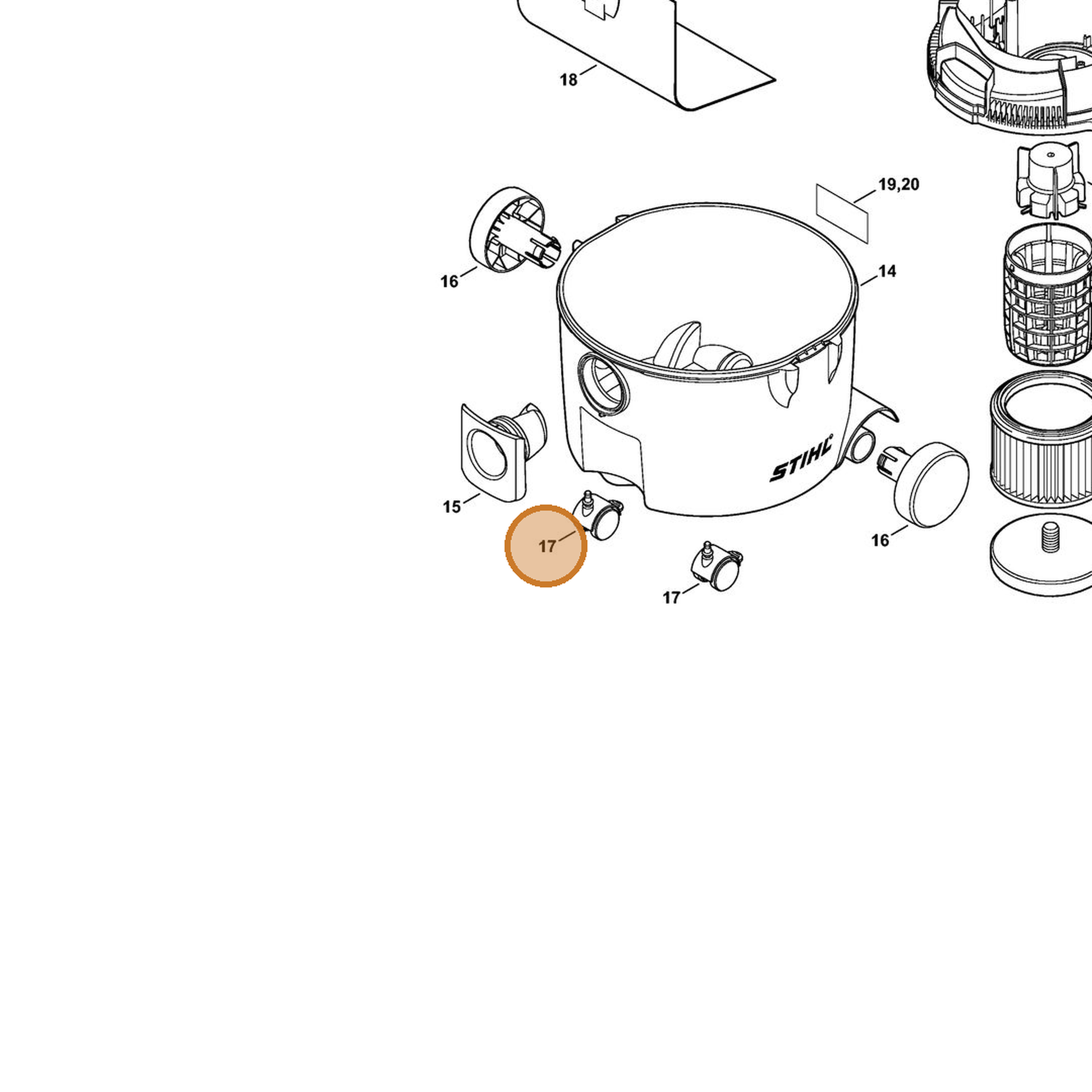 STIHL part 4758-790-5900 — IPL diagram snippet (6x zoom, amber highlight)