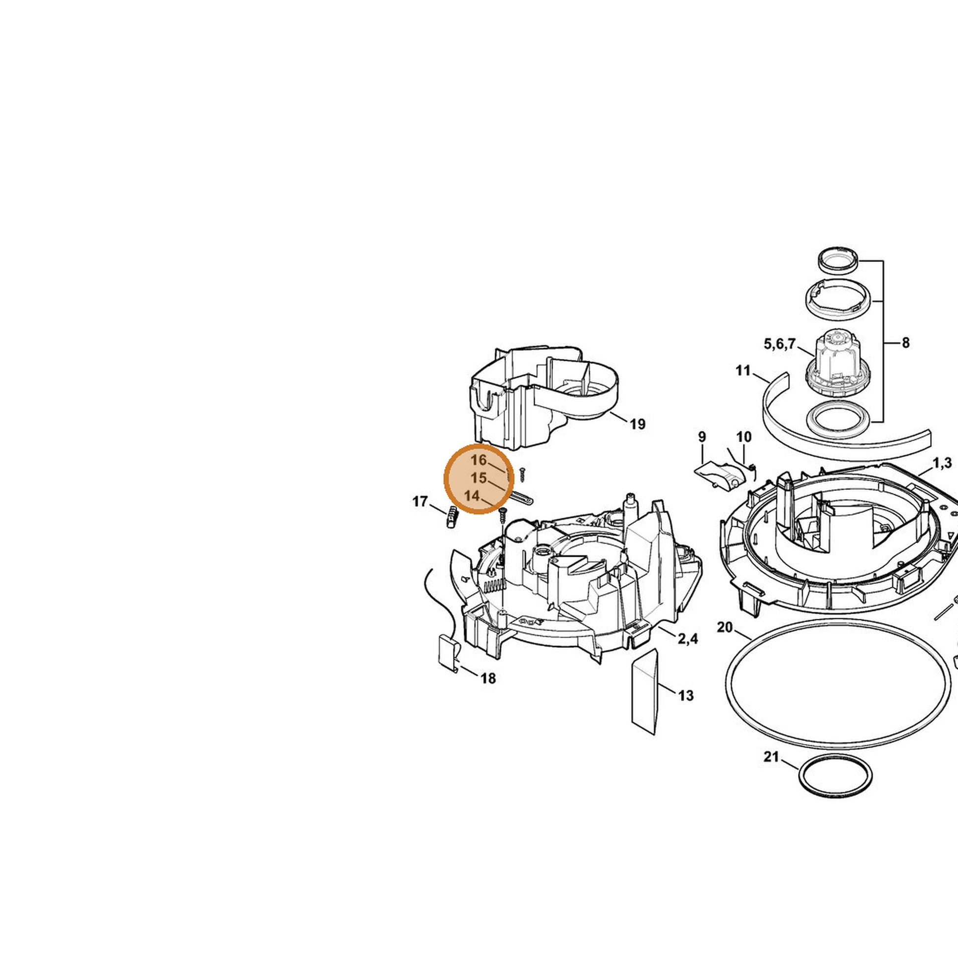 STIHL part 4774-435-8200 — IPL diagram snippet (6x zoom, amber highlight)