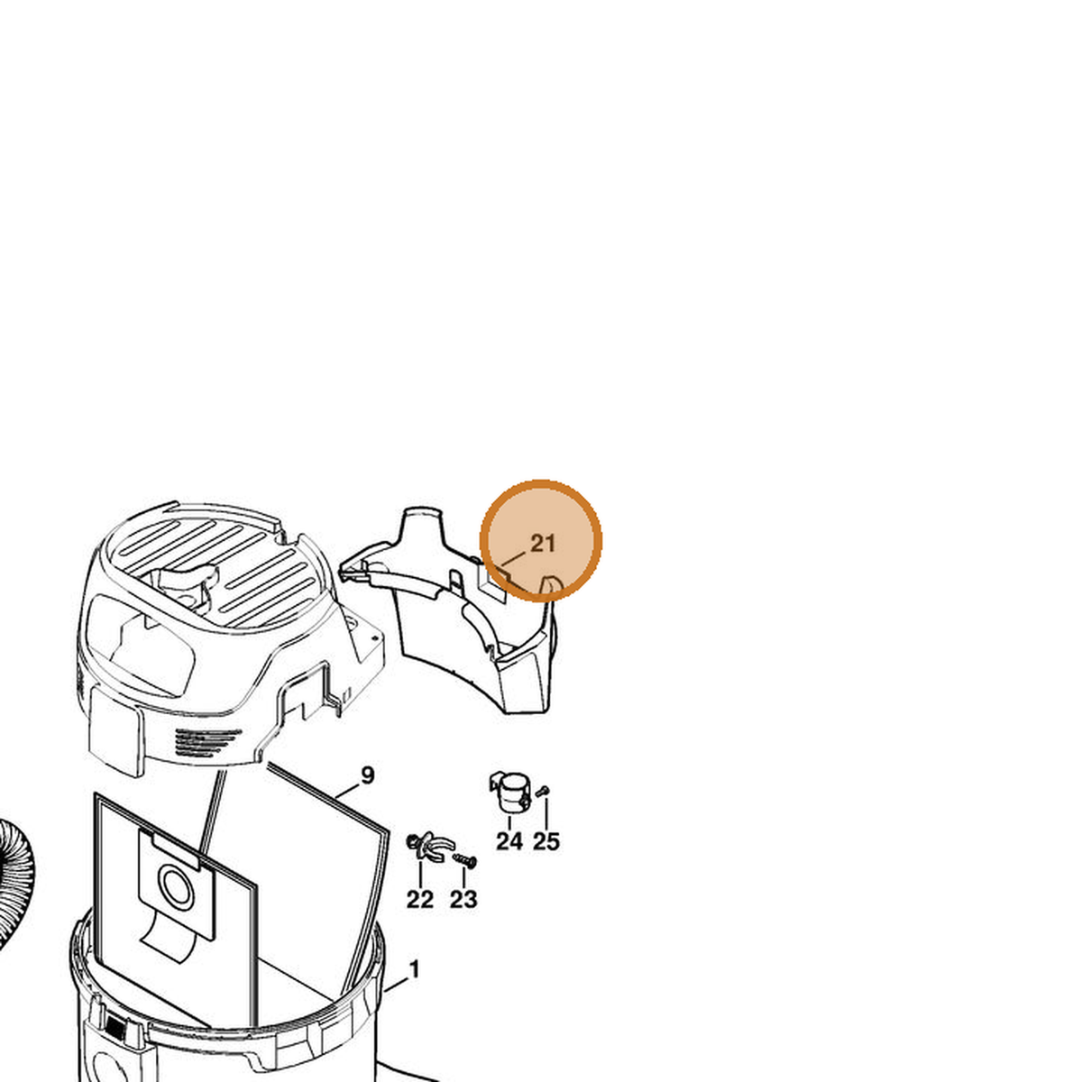 STIHL part 4774-501-1900 — IPL diagram snippet (6x zoom, amber highlight)