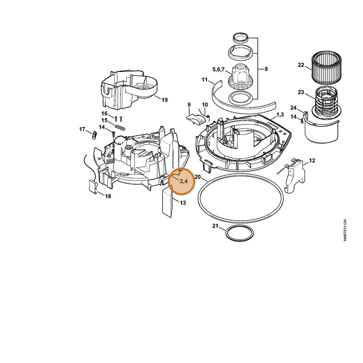 STIHL part 4774-602-0900 — IPL diagram snippet (6x zoom, amber highlight)