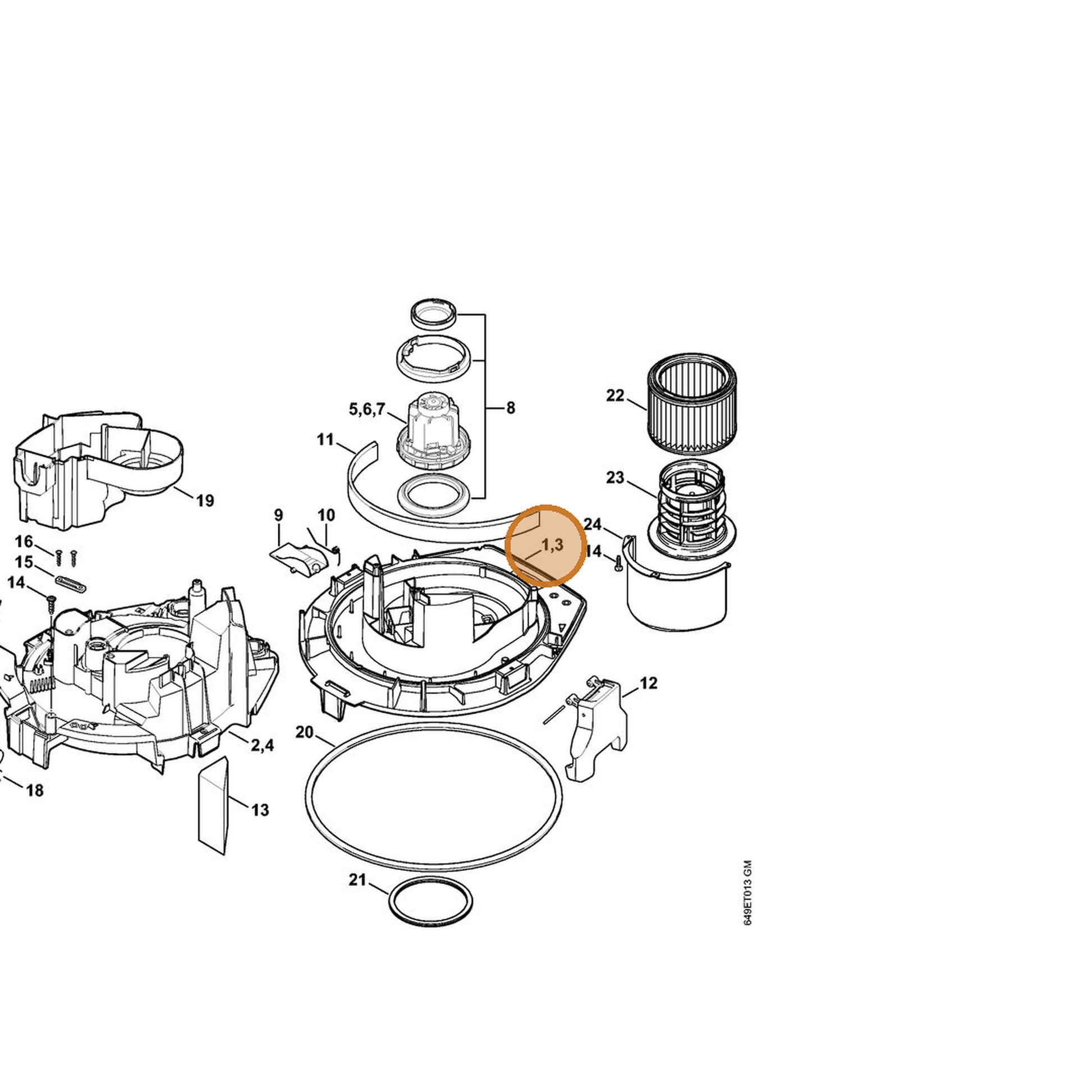 STIHL part 4774-602-1200 — IPL diagram snippet (6x zoom, amber highlight)