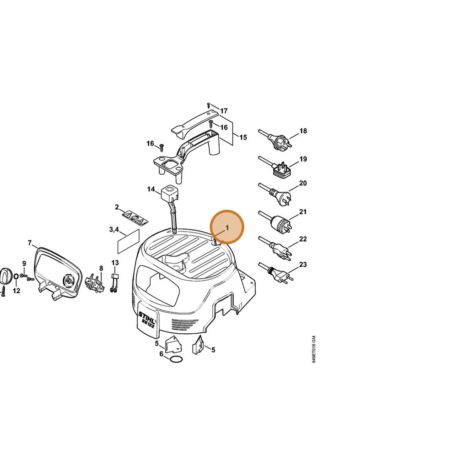 STIHL part 4774-700-2100 — IPL diagram snippet (6x zoom, amber highlight)