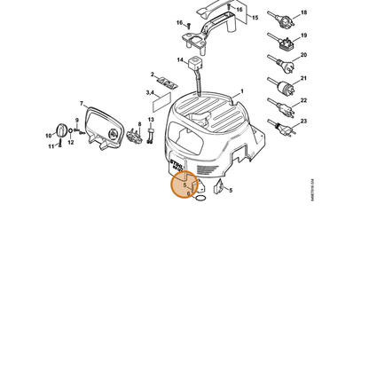 STIHL part 4774-701-3600 — IPL diagram snippet (6x zoom, amber highlight)