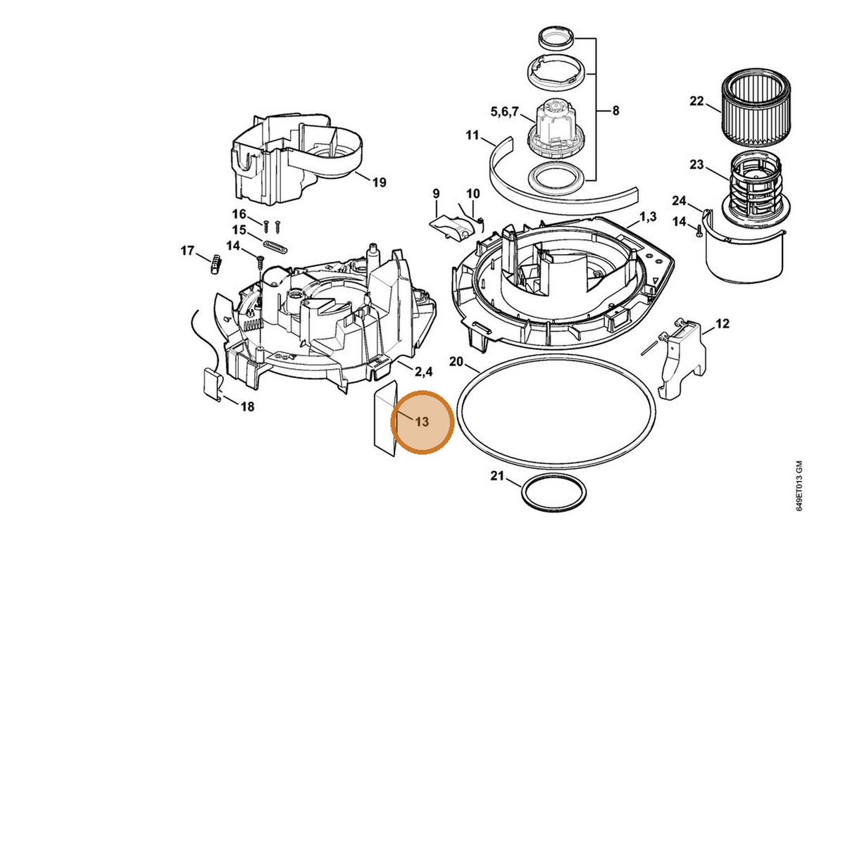 STIHL part 4774-701-7800 — IPL diagram snippet (6x zoom, amber highlight)