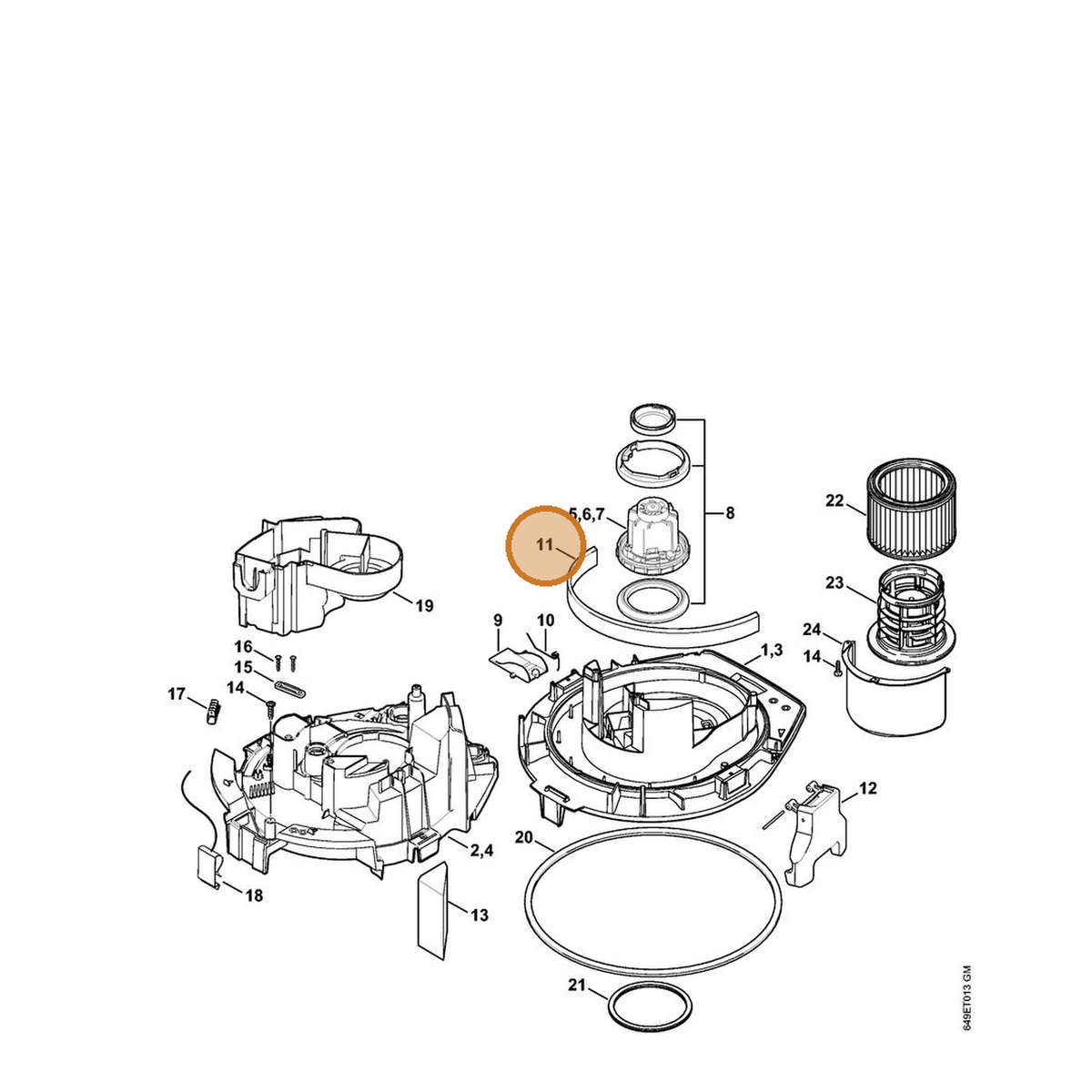 STIHL part 4774-706-3200 — IPL diagram snippet (6x zoom, amber highlight)