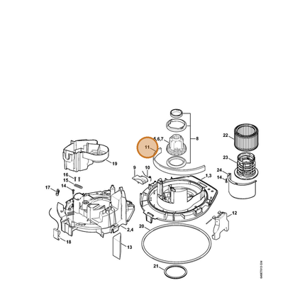 STIHL part 4774-706-3200 — IPL diagram snippet (6x zoom, amber highlight)
