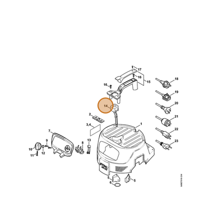 STIHL part 4774-760-8400 — IPL diagram snippet (6x zoom, amber highlight)