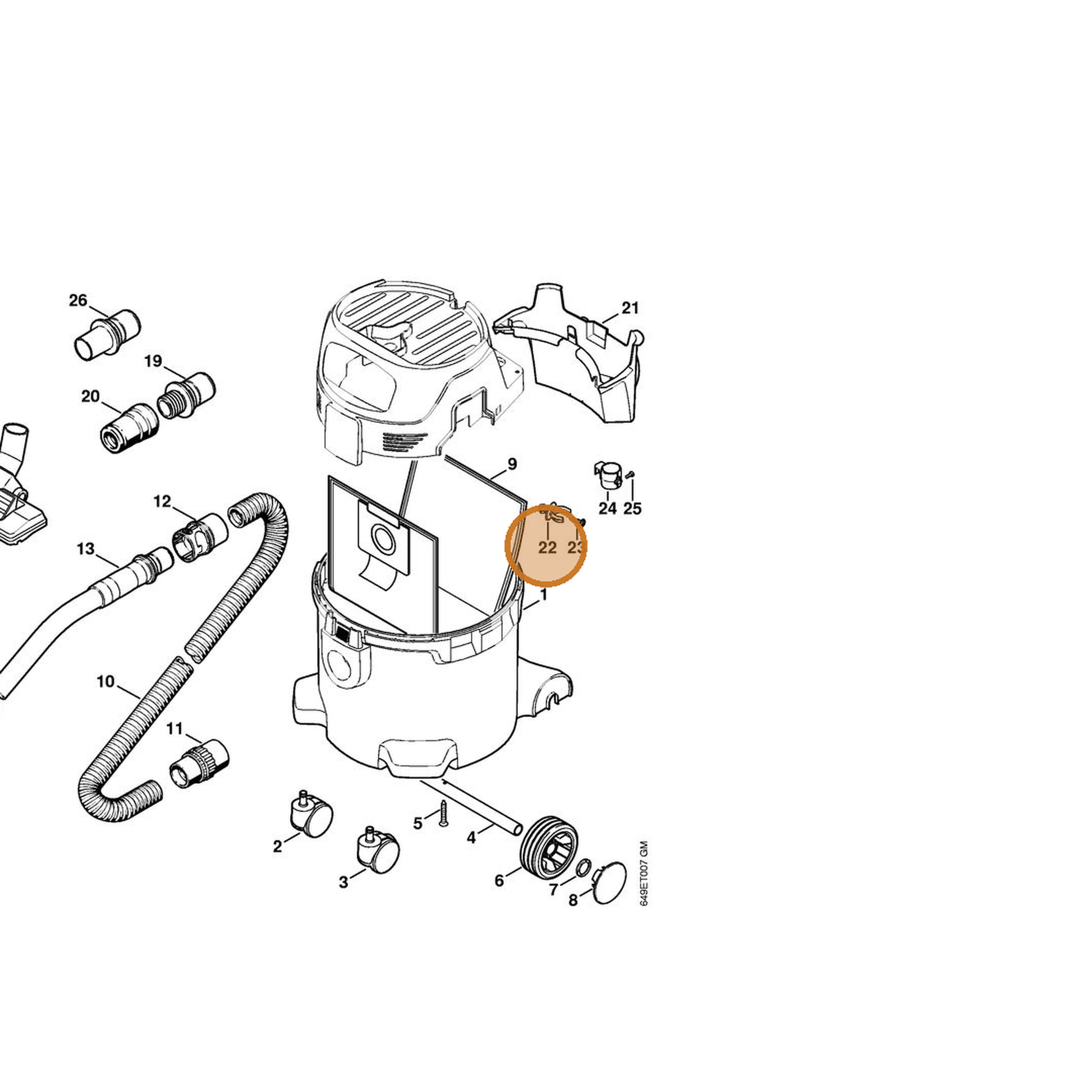 STIHL part 4774-790-5400 — IPL diagram snippet (6x zoom, amber highlight)