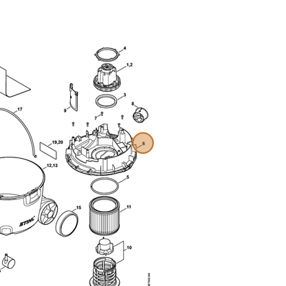 STIHL part 4784-700-8900 — IPL diagram snippet (6x zoom, amber highlight)