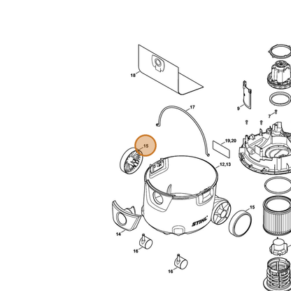 STIHL part 4784-704-0800 — IPL diagram snippet (6x zoom, amber highlight)