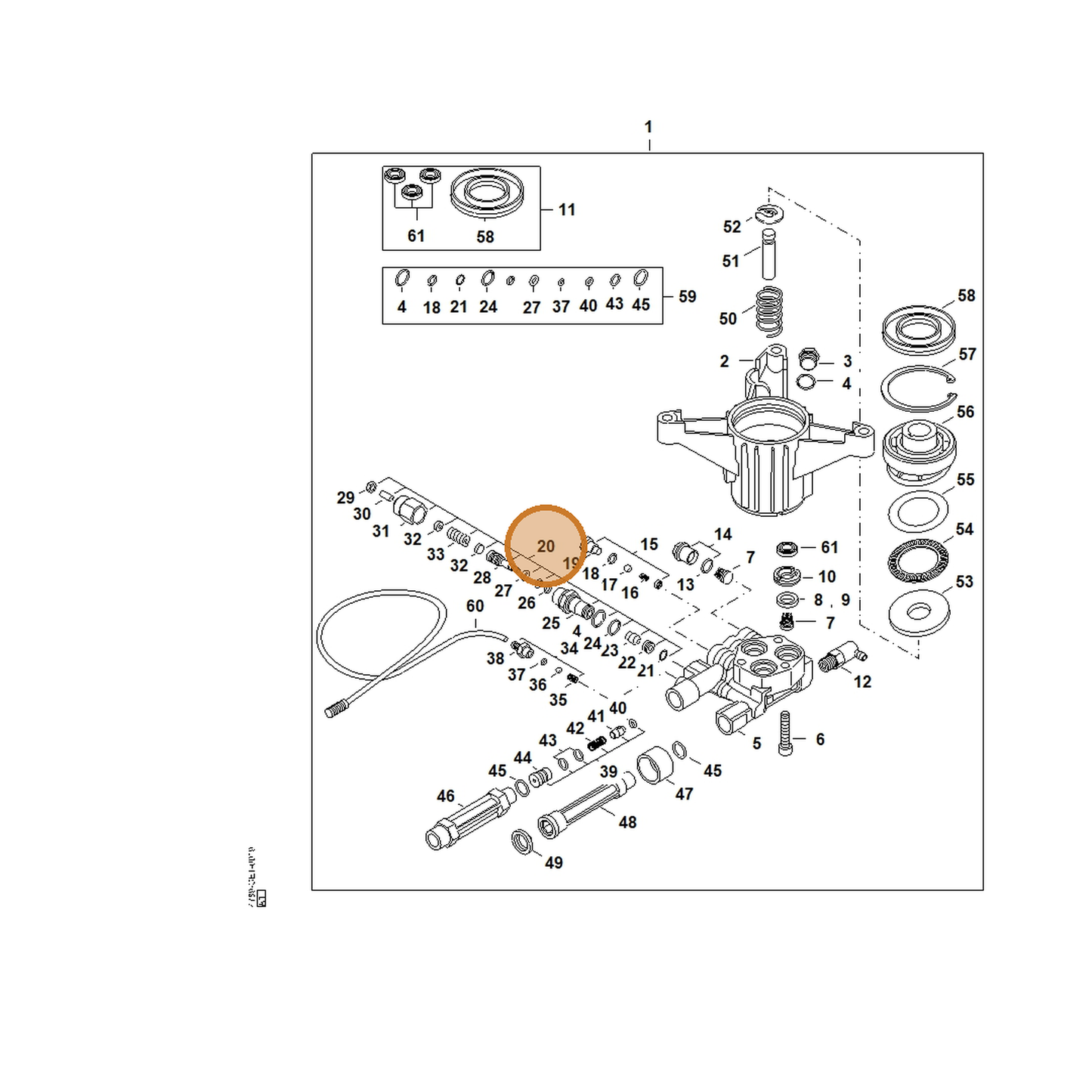 STIHL part 4789-007-1800 — IPL diagram snippet (6x zoom, amber highlight)