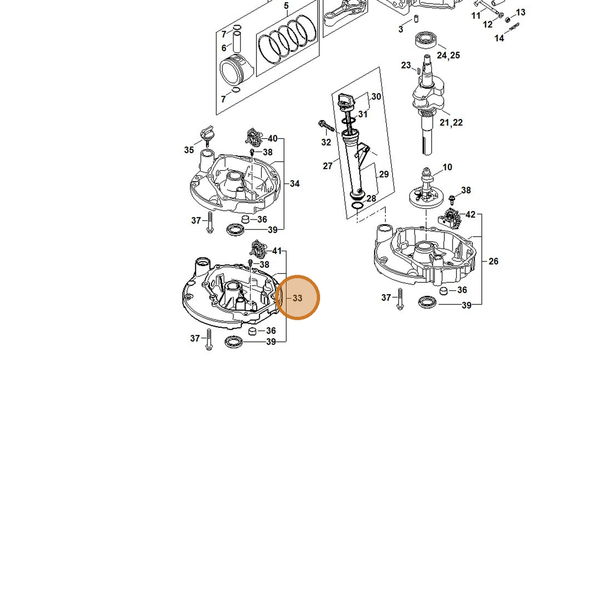 STIHL part 4789-020-1101 — IPL diagram snippet (6x zoom, amber highlight)