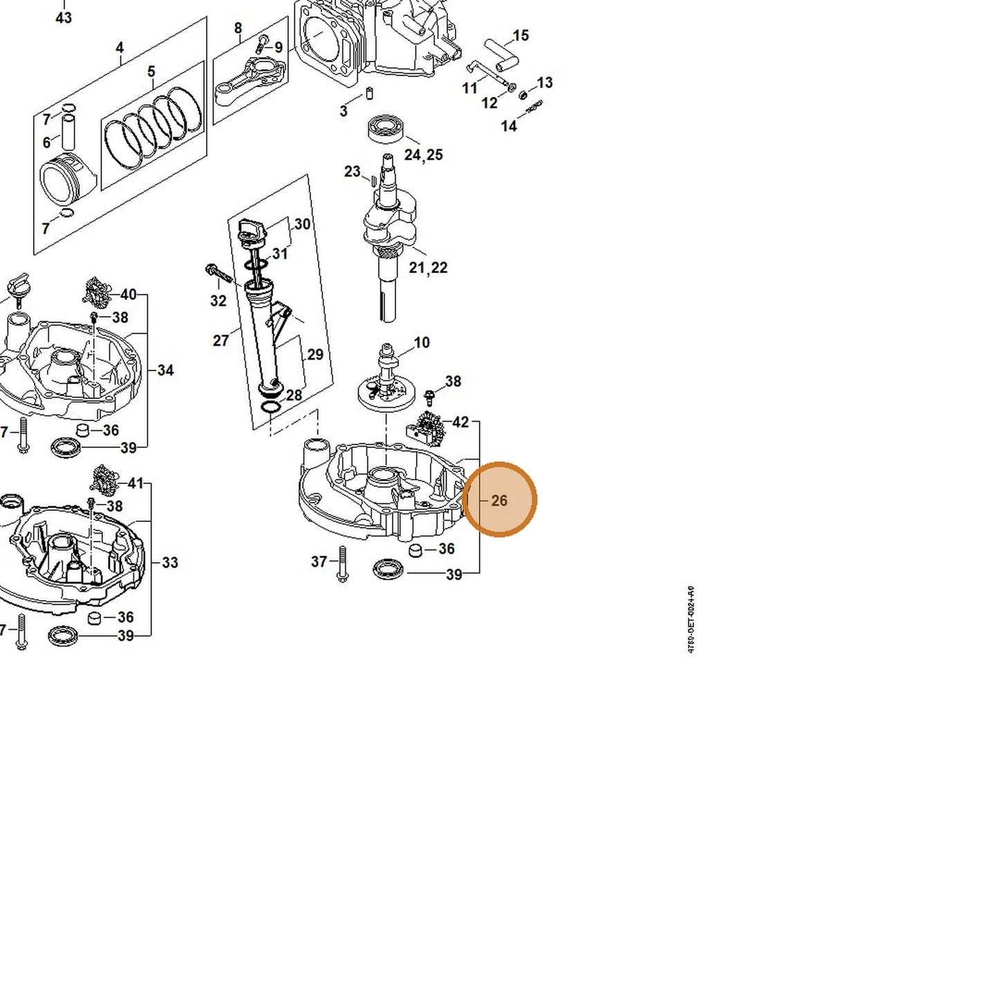 STIHL part 4789-020-1102 — IPL diagram snippet (6x zoom, amber highlight)