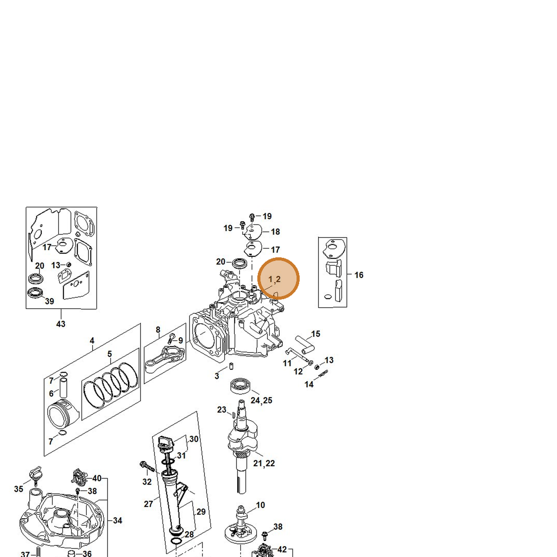 STIHL part 4789-021-0300 — IPL diagram snippet (6x zoom, amber highlight)