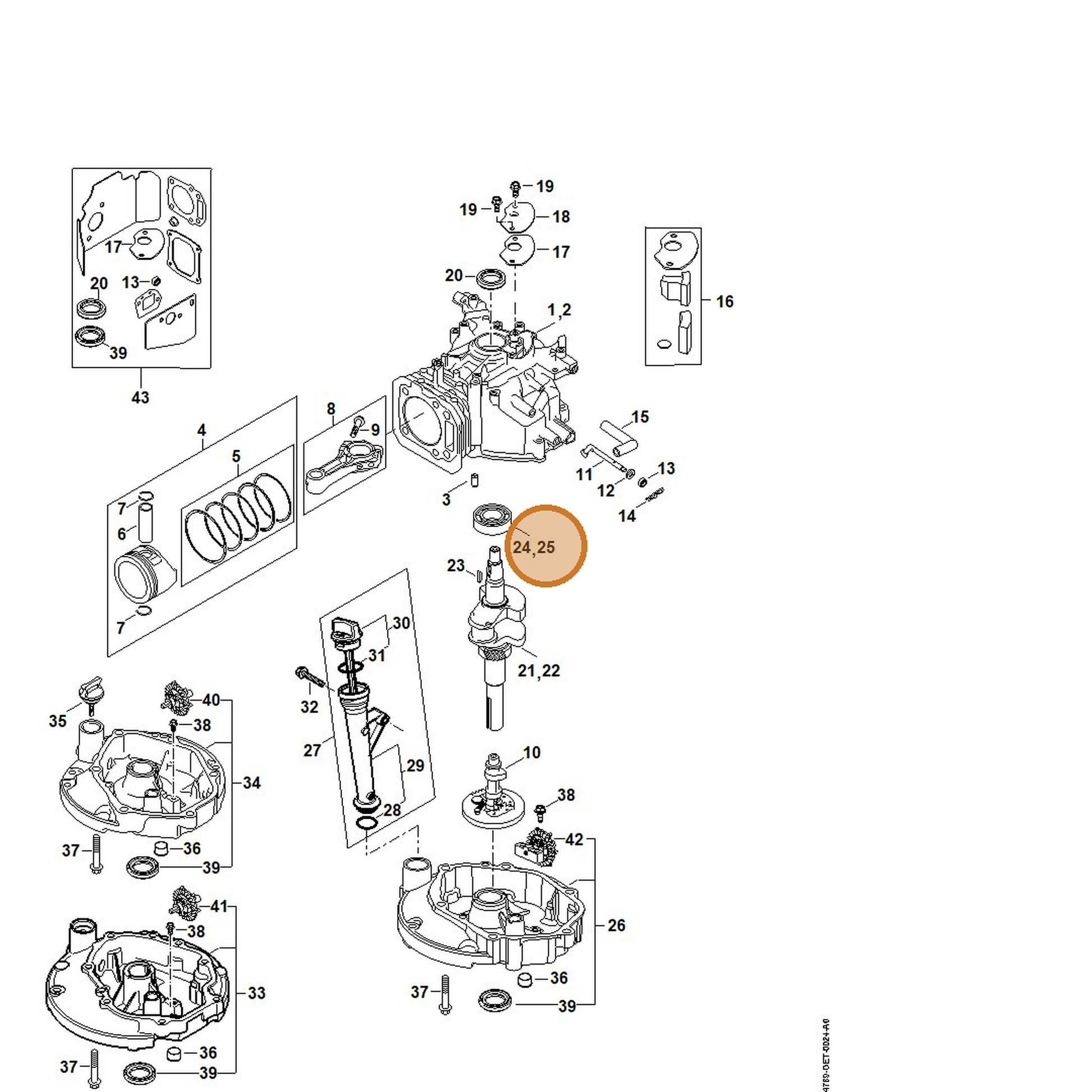 STIHL part 4789-021-3600 — IPL diagram snippet (6x zoom, amber highlight)